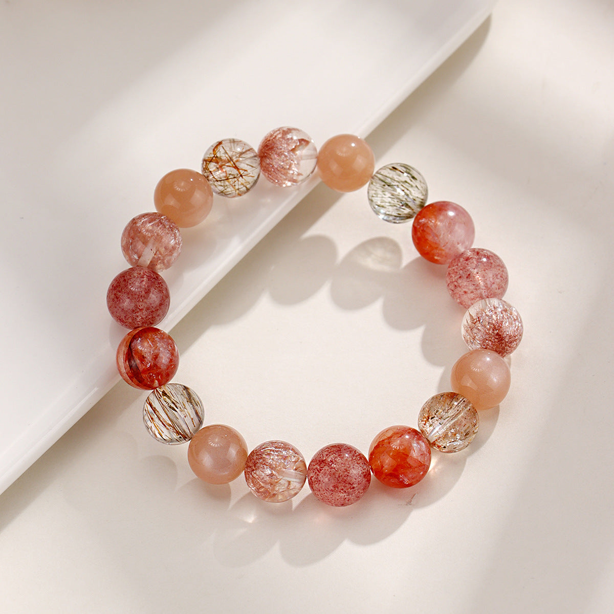 New Chinese Firework Crystal Pattern Multi-Treasure Beaded Bracelet Female Red Sealant Flower Hand String Ornament