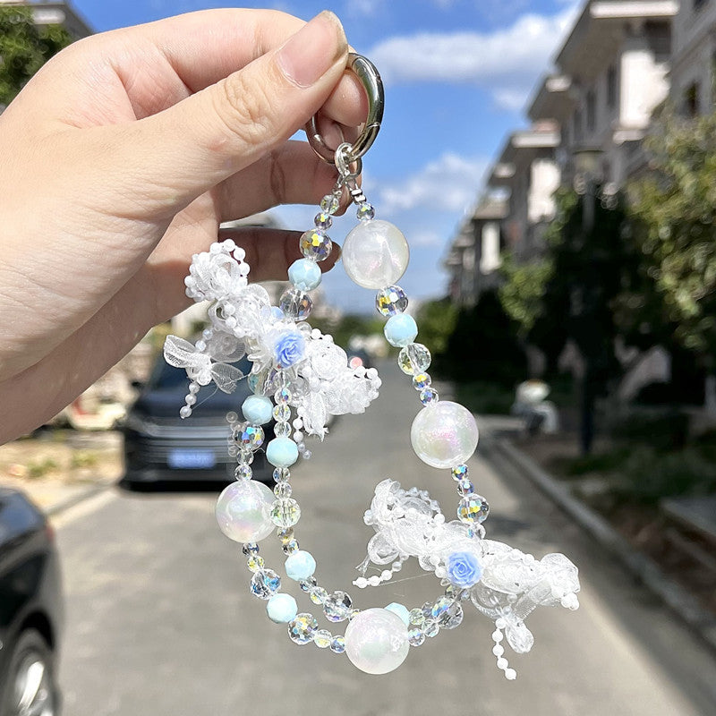 Gradient Crystal Beaded Phone Wrist Strap – Original Design Anti-Drop Hand Chain for Girls