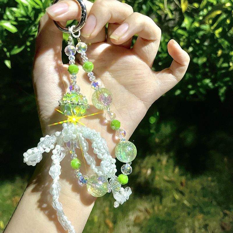 Gradient Crystal Beaded Phone Wrist Strap – Original Design Anti-Drop Hand Chain for Girls