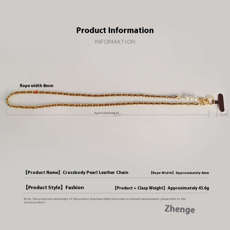 Hands-free with our pearl and metal crossbody phone strap,long chains FOR Bags Phones Perfect for travel, events, and daily wear