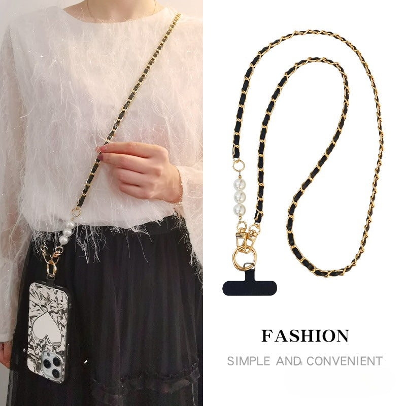 Hands-free with our pearl and metal crossbody phone strap,long chains FOR Bags Phones Perfect for travel, events, and daily wear