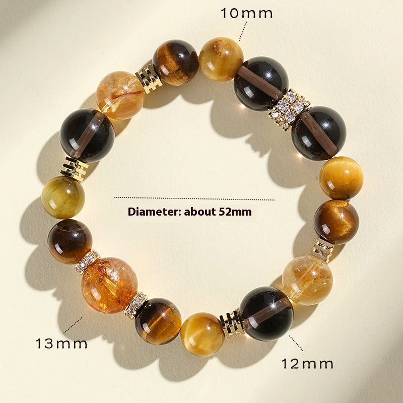 12MM Natural Yellow Tower Crystal String Beads Bracelet Female Citric & Tiger Eye Bracelet GIFT – Viral Trend | Wholesale Crystal Healing Jewelry