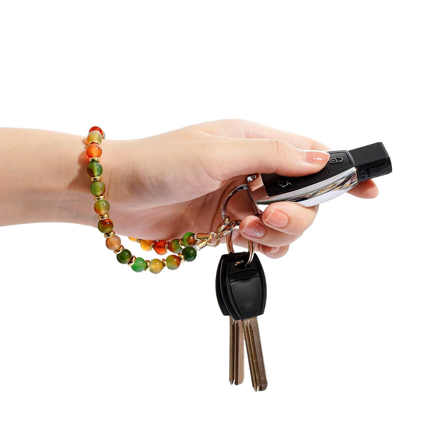 Colorful Malachite Gemstone Beaded Phone Strap – Handmade Crystal & Agate Phone Charm | Luxury Artisanal Phone Lanyard for Women