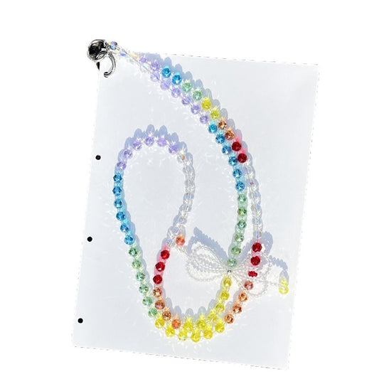 Girls DIY Rainbow Crystal Crossbody Phone Chain – Beaded Phone Strap Lanyard | Handmade Bag & Phone Accessory