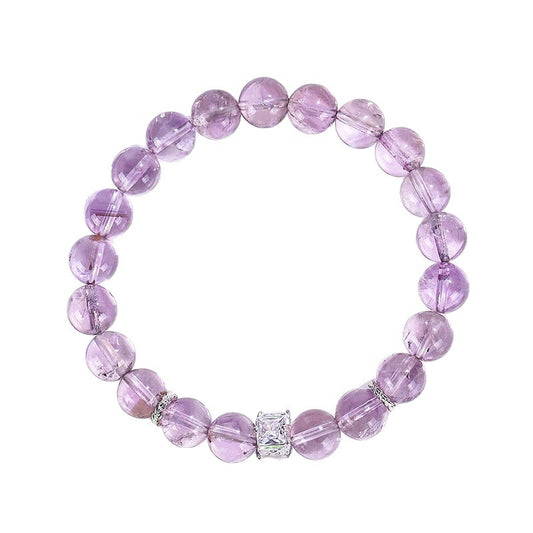 9mm Natural Bolivian Amethyst Beaded Bracelet for Women – Elegant & Stylish Crystal Jewelry for Healing & Fashion High-end Dreamy Amethyst Gift