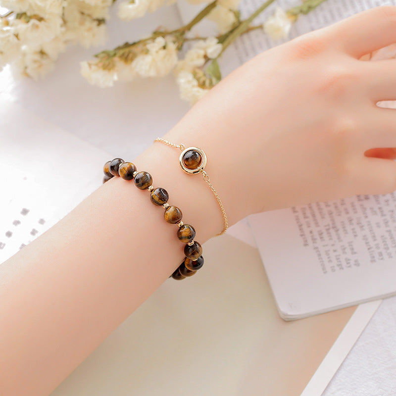 Strawberry Quartz & Rose Quartz Double Layer Bracelet – Lucky Pink Crystal Charm for Women | Attract Love & Custom Design Available