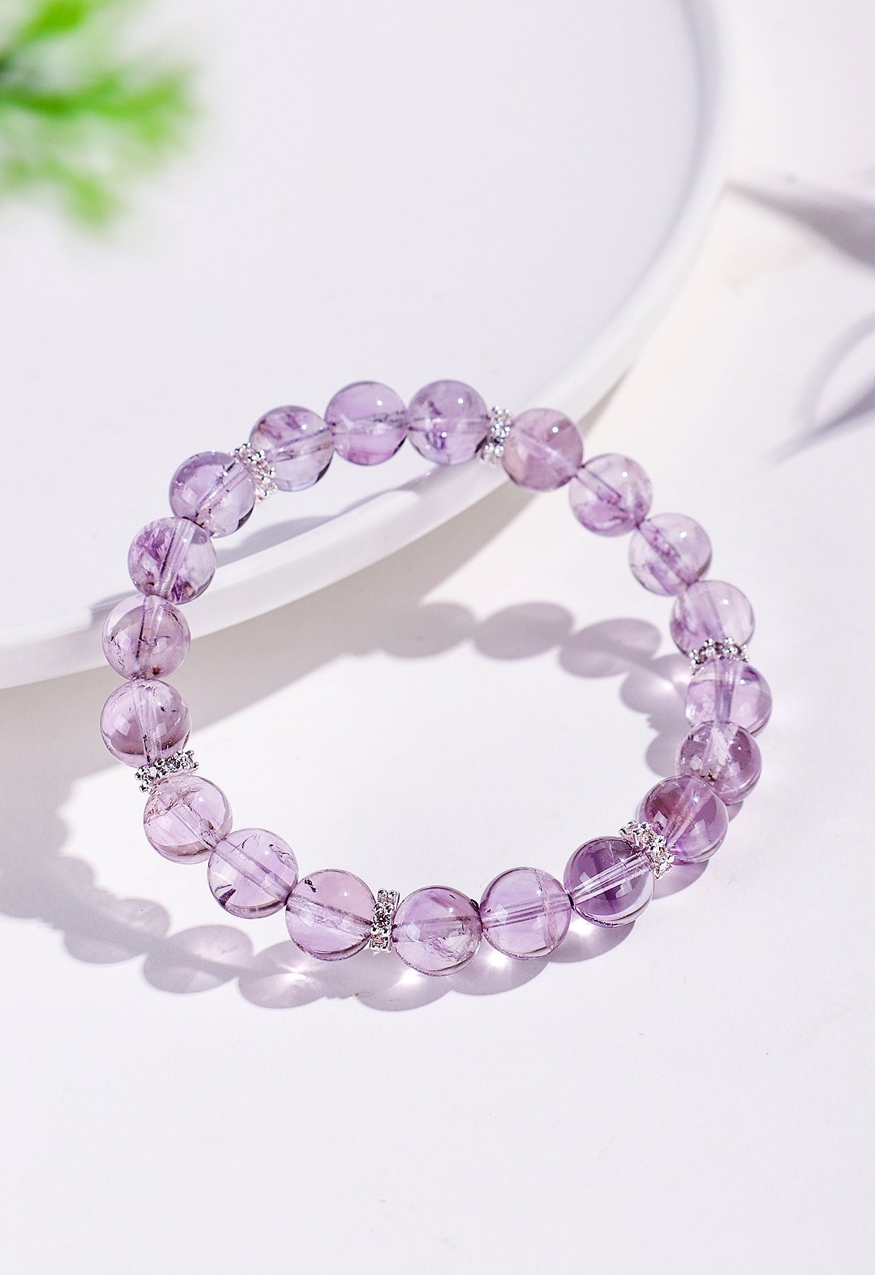 9mm Natural Bolivian Amethyst Beaded Bracelet for Women – Elegant & Stylish Crystal Jewelry for Healing & Fashion High-end Dreamy Amethyst Gift