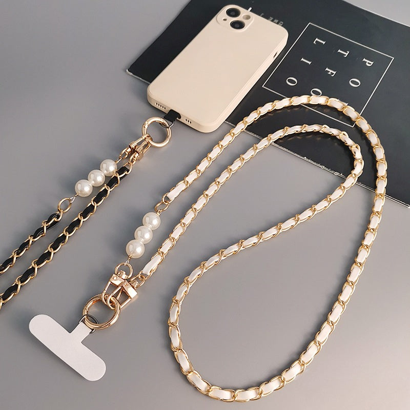 Hands-free with our pearl and metal crossbody phone strap,long chains FOR Bags Phones Perfect for travel, events, and daily wear