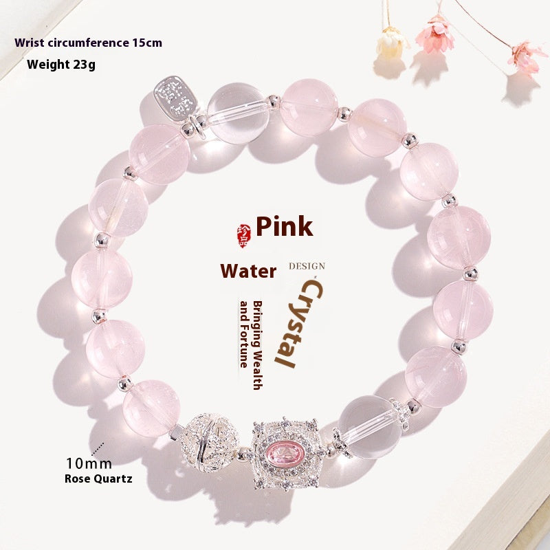 10mm Natural Rose Quartz stone of love Beaded Bracelets for Women – Cute INS Style Crystal Jewelry for Girls, Students & Best Friends