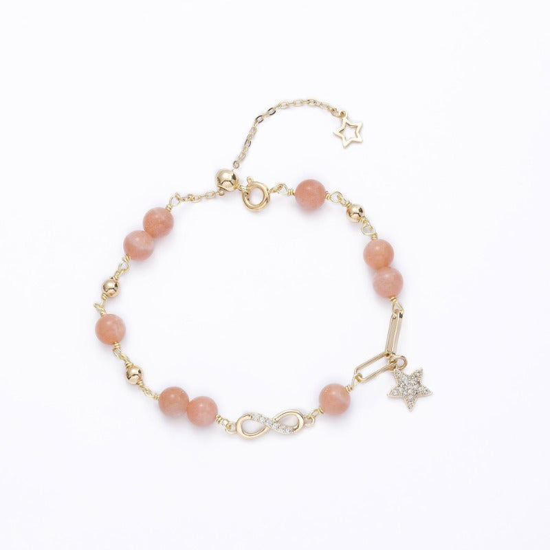 Natural crystal bracelet new exquisite and small temperament Mobius jewelry sun stone bracelet spot wholesale