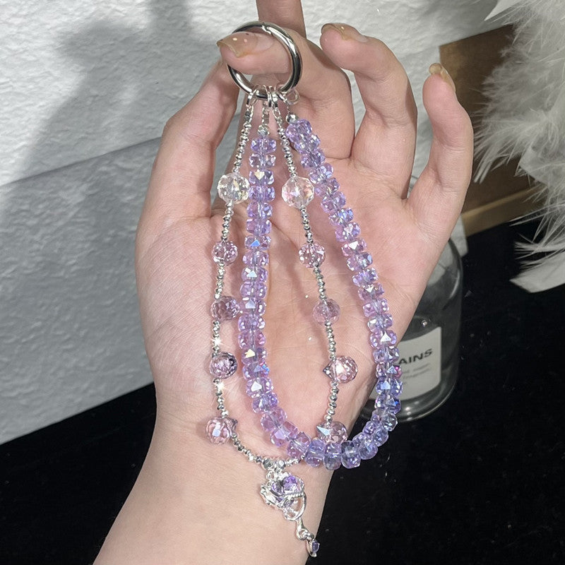 DIY Crystal Beaded Phone Chain – Handmade Phone Strap for Bags, Keys & Mobile Accessories
