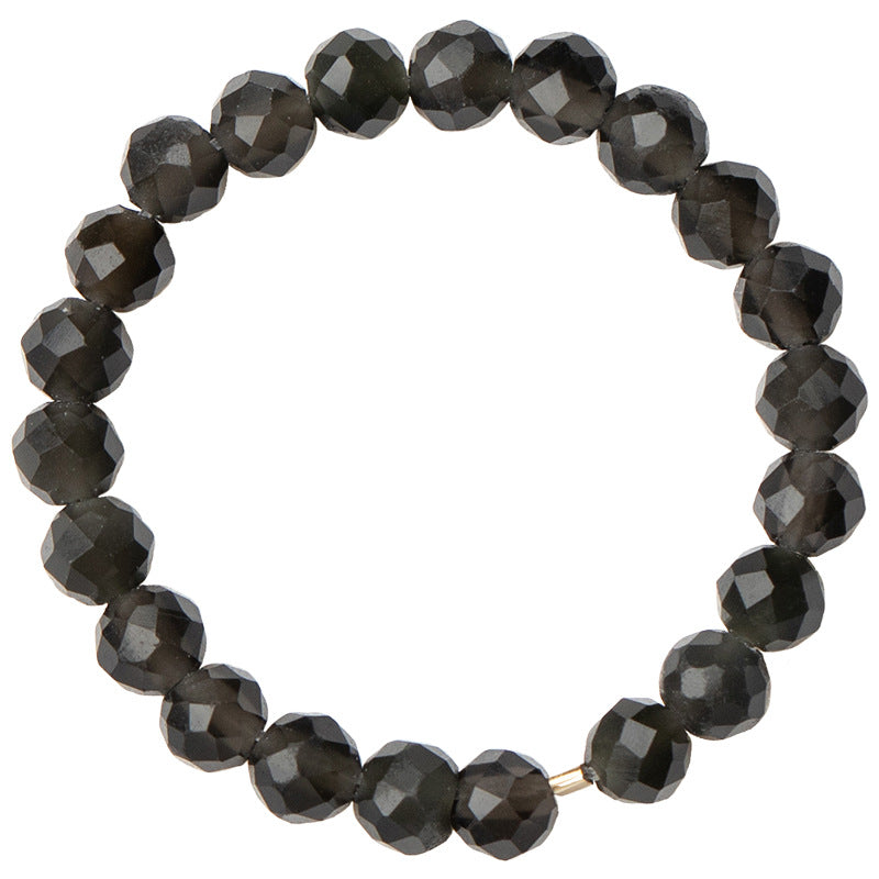 3mm Black Spine Ring for Women – Dainty Faceted Crystal Band, Vintage Minimalist Jewelry