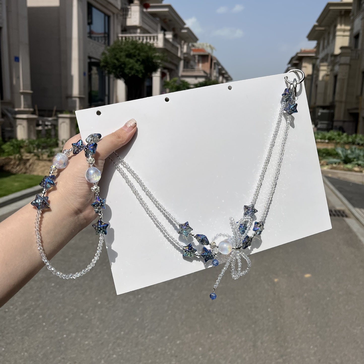 Girls DIY Rainbow Crystal Crossbody Phone Chain – Beaded Phone Strap Lanyard | Handmade Bag & Phone Accessory