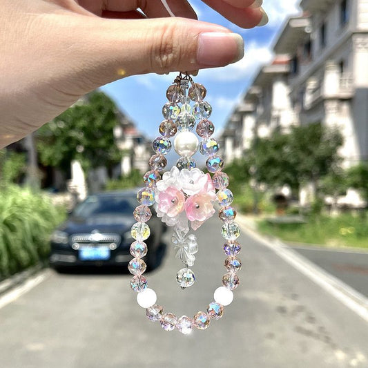 Elegant Dress-Inspired Beaded Phone Chain – Handmade Wrist Strap Charm for Girls & Women | Ins Style Short Hand Chain