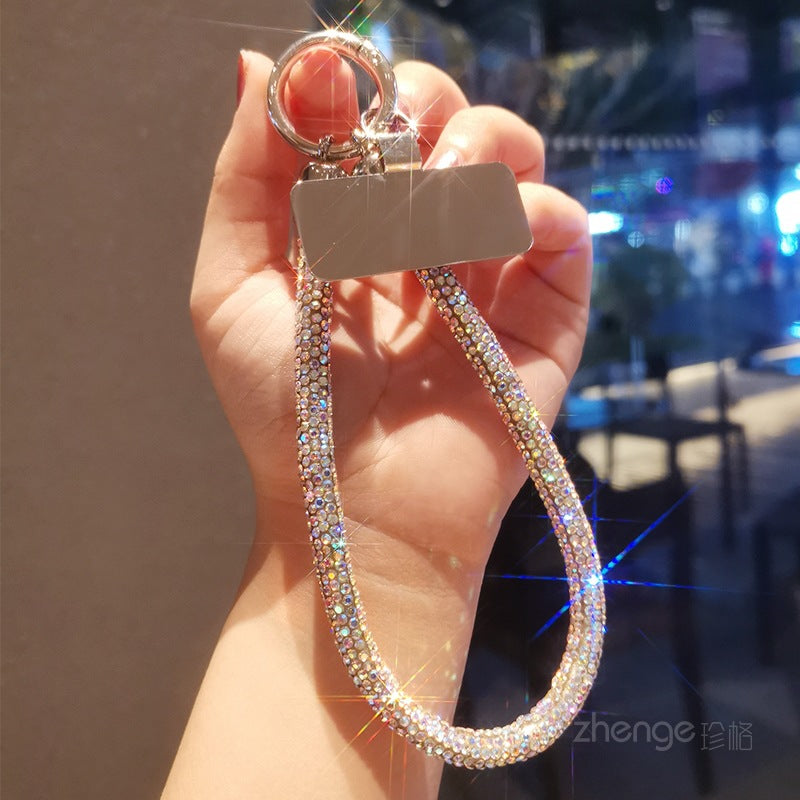 Mobile phone lanyard long neck short wrist rhinestone women's high-end luxury full diamond lanyard clip anti-loss