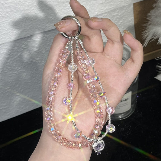 DIY Crystal Beaded Phone Chain – Handmade Phone Strap for Bags, Keys & Mobile Accessories