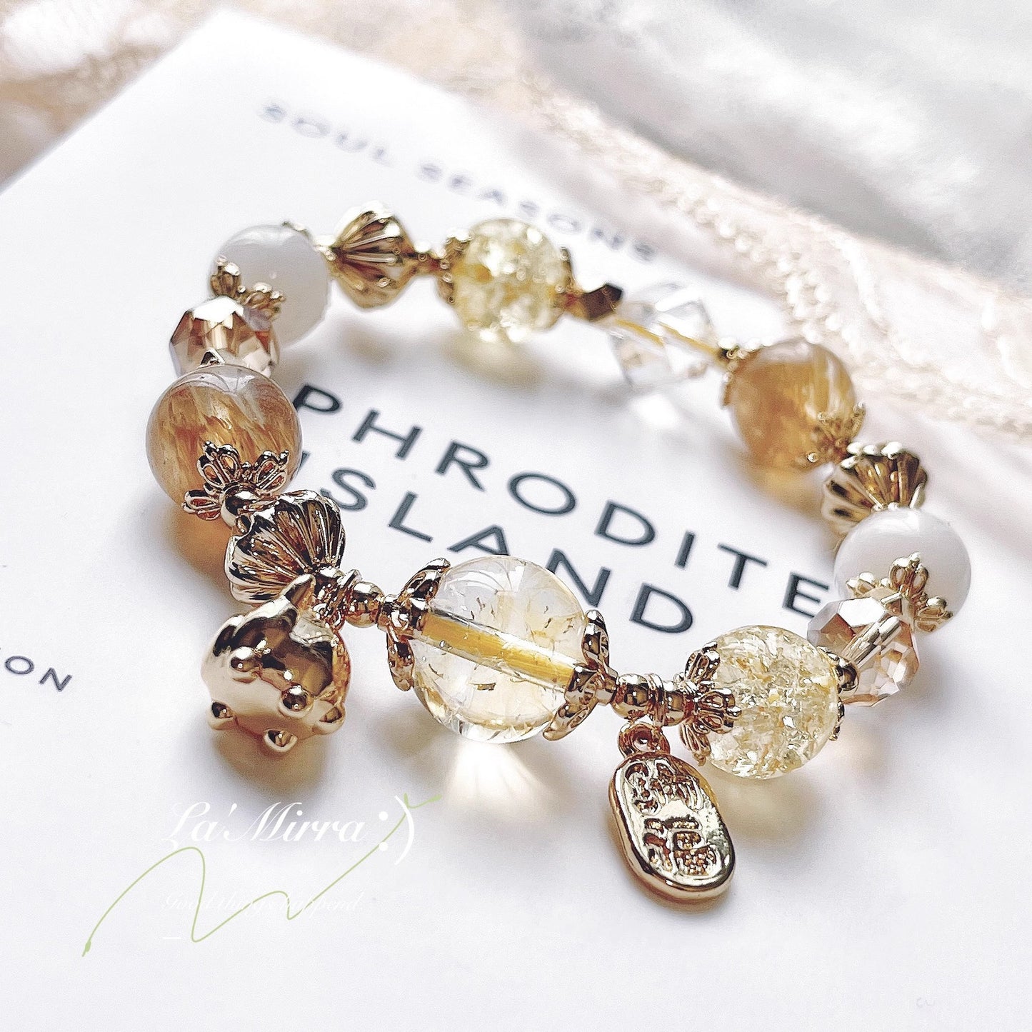Fairy Tale Aquamarine & Blue Crystal Bracelet – Bridal Starry Sky Jewelry Gift for Women | White Quartz Snowflake-Inspired Beaded Chain