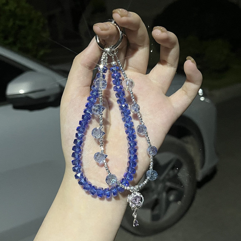 DIY Crystal Beaded Phone Chain – Handmade Phone Strap for Bags, Keys & Mobile Accessories