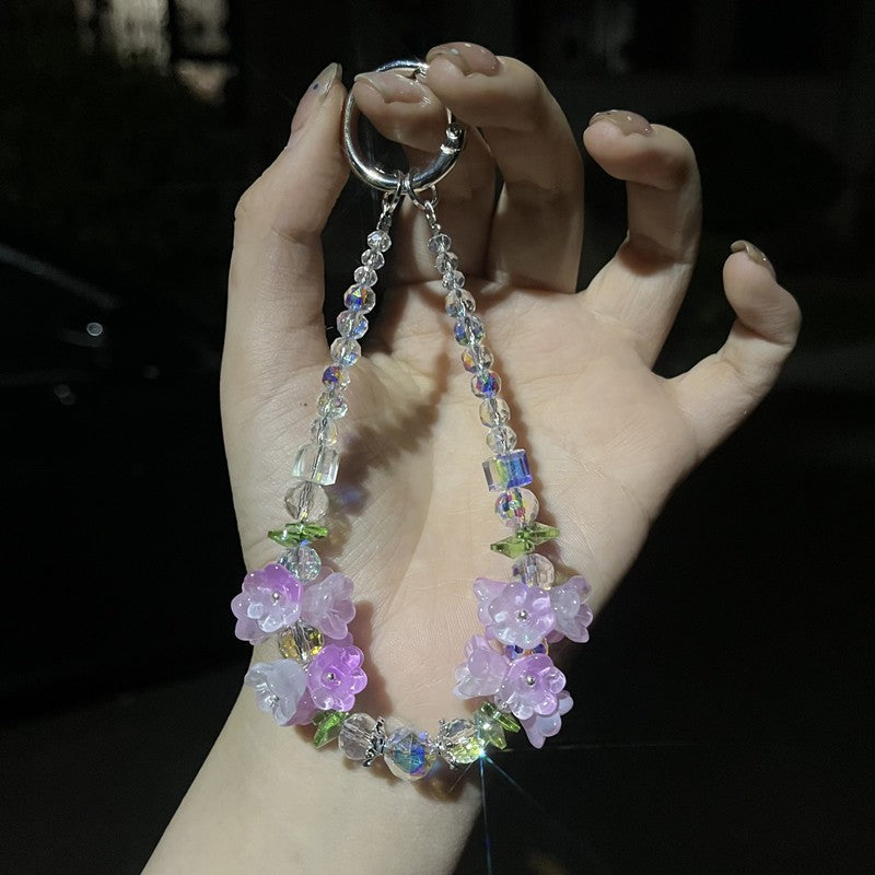 Elegant Dress-Inspired Beaded Phone Chain – Handmade Wrist Strap Charm for Girls & Women | Ins Style Short Hand Chain