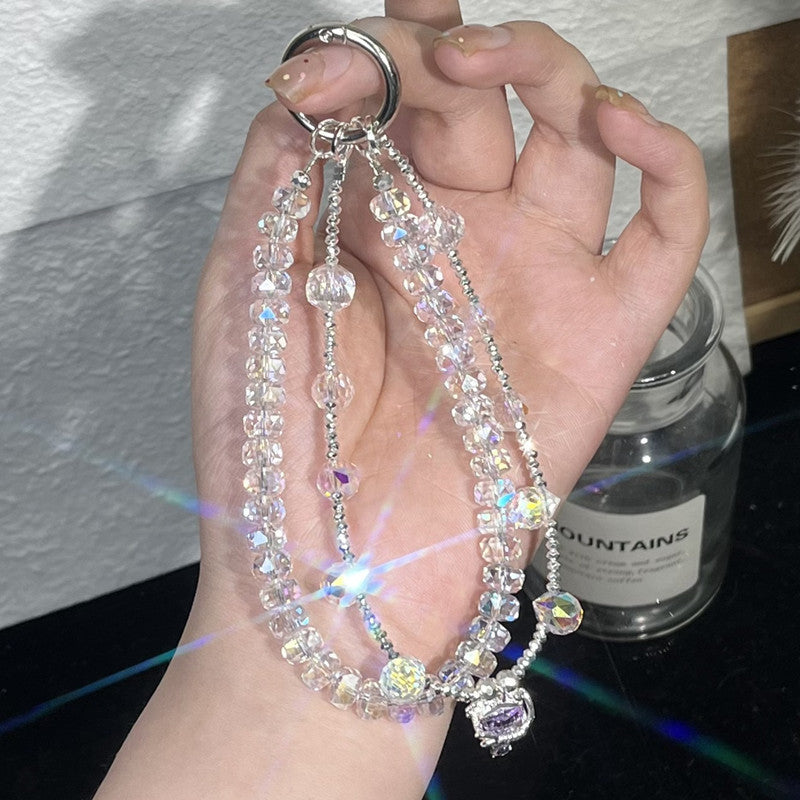 DIY Crystal Beaded Phone Chain – Handmade Phone Strap for Bags, Keys & Mobile Accessories