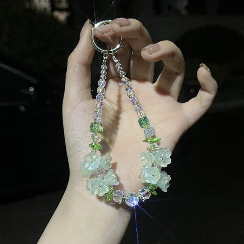 Elegant Dress-Inspired Beaded Phone Chain – Handmade Wrist Strap Charm for Girls & Women | Ins Style Short Hand Chain