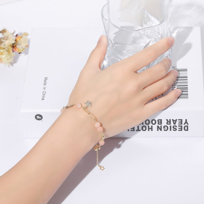 Natural crystal bracelet new exquisite and small temperament Mobius jewelry sun stone bracelet spot wholesale