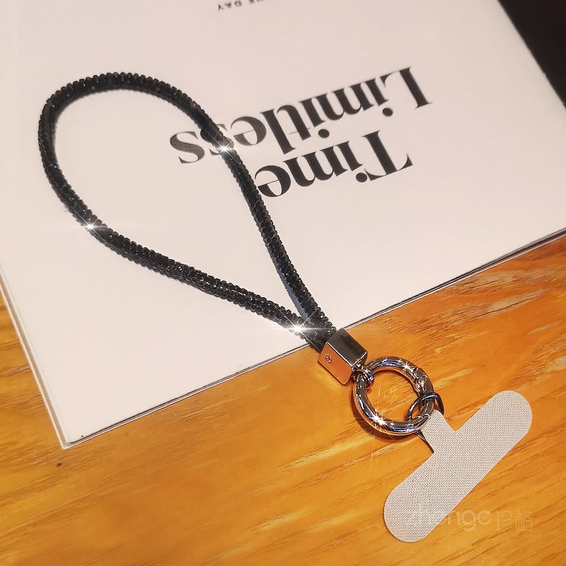 Mobile phone lanyard long neck short wrist rhinestone women's high-end luxury full diamond lanyard clip anti-loss