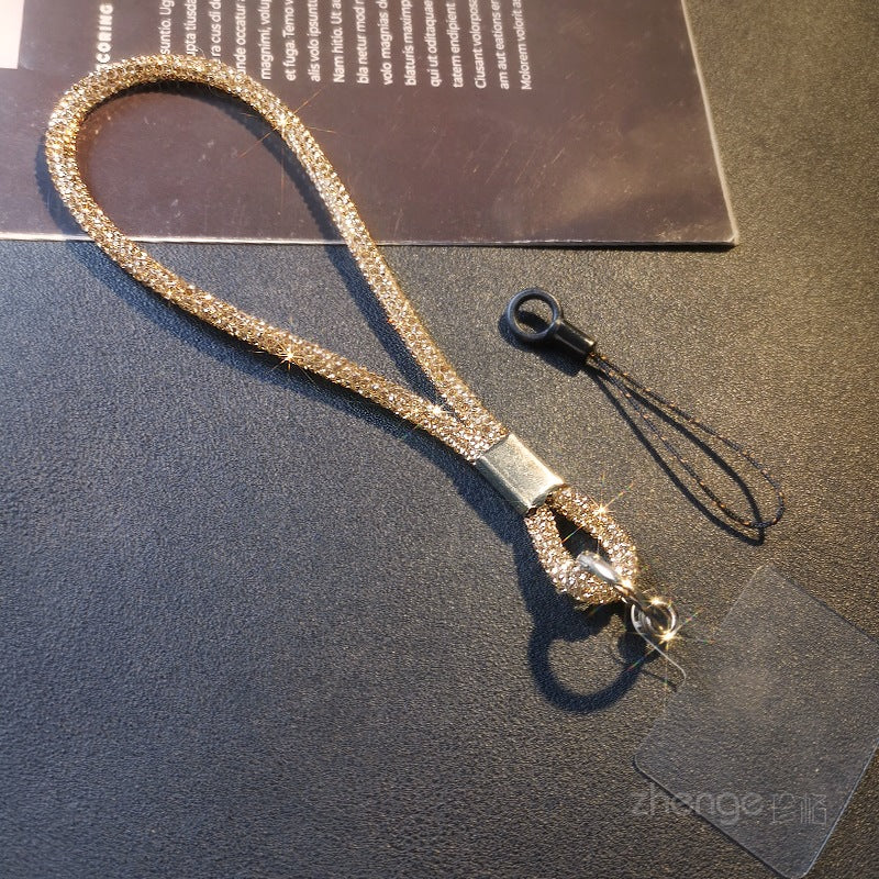 Mobile phone lanyard long neck short wrist rhinestone women's high-end luxury full diamond lanyard clip anti-loss