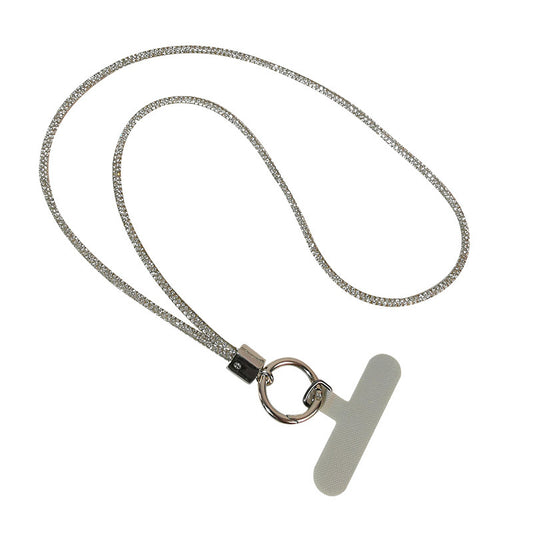 Mobile phone lanyard long neck short wrist rhinestone women's high-end luxury full diamond lanyard clip anti-loss