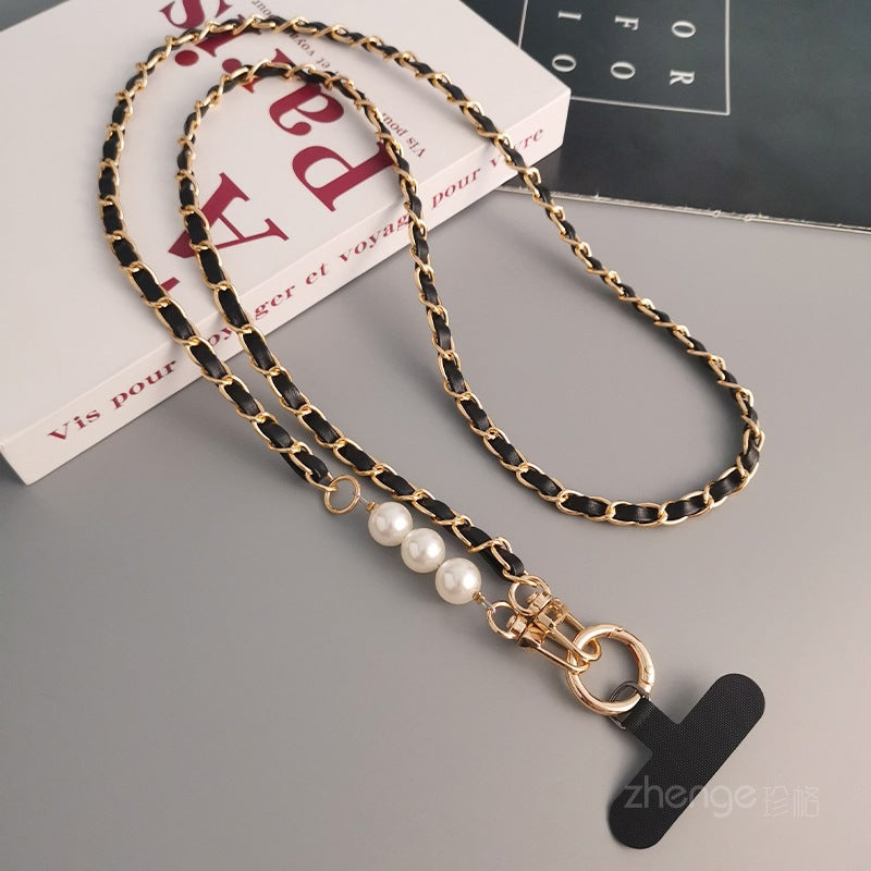 Hands-free with our pearl and metal crossbody phone strap,long chains FOR Bags Phones Perfect for travel, events, and daily wear