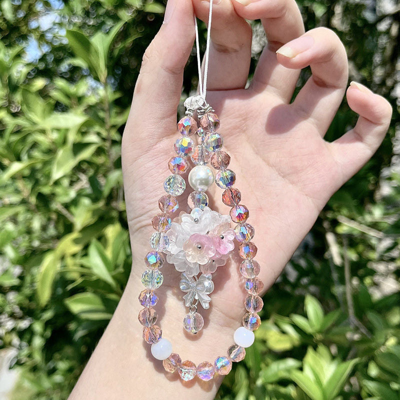 Elegant Dress-Inspired Beaded Phone Chain – Handmade Wrist Strap Charm for Girls & Women | Ins Style Short Hand Chain