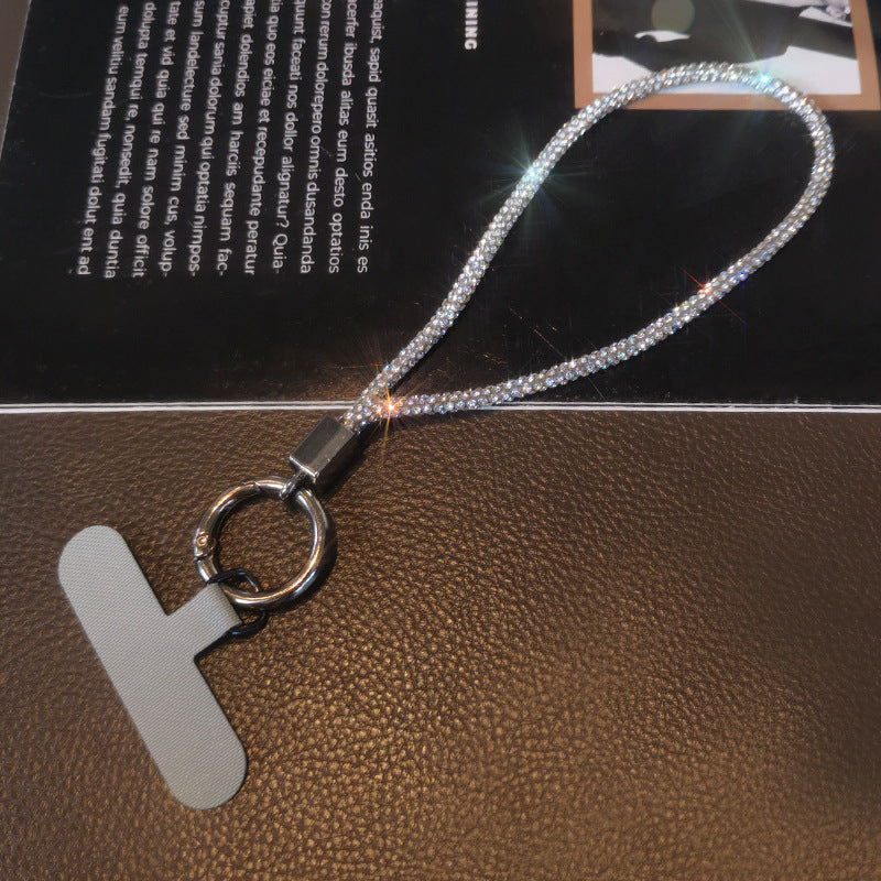 Mobile phone lanyard long neck short wrist rhinestone women's high-end luxury full diamond lanyard clip anti-loss