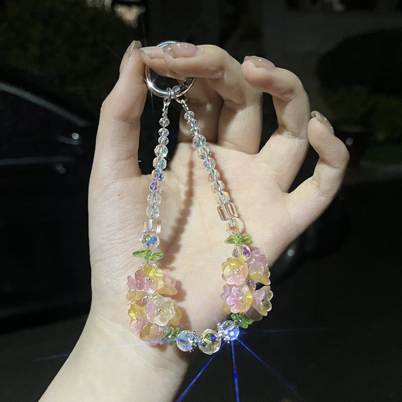Elegant Dress-Inspired Beaded Phone Chain – Handmade Wrist Strap Charm for Girls & Women | Ins Style Short Hand Chain