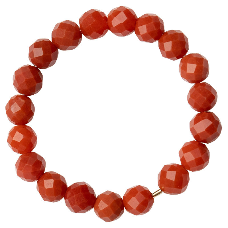 3mm Natural South Red Agate Faceted Ring for Girls – Vintage Chinese Style Dainty Gemstone Ring for Women