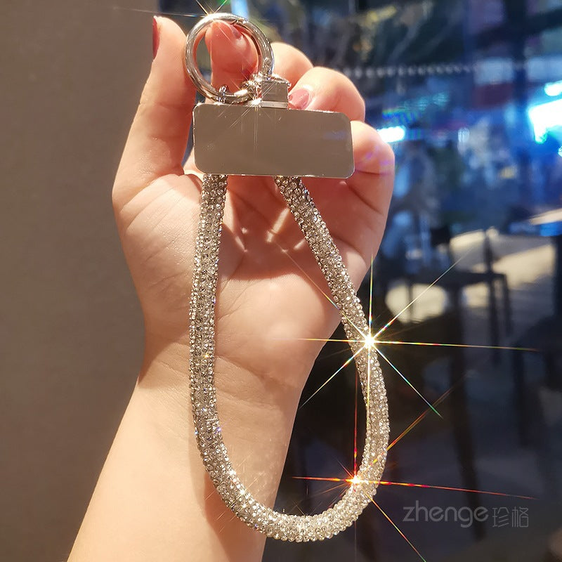 Mobile phone lanyard long neck short wrist rhinestone women's high-end luxury full diamond lanyard clip anti-loss
