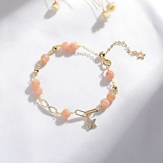 Natural crystal bracelet new exquisite and small temperament Mobius jewelry sun stone bracelet spot wholesale
