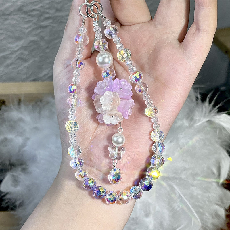 Elegant Dress-Inspired Beaded Phone Chain – Handmade Wrist Strap Charm for Girls & Women | Ins Style Short Hand Chain
