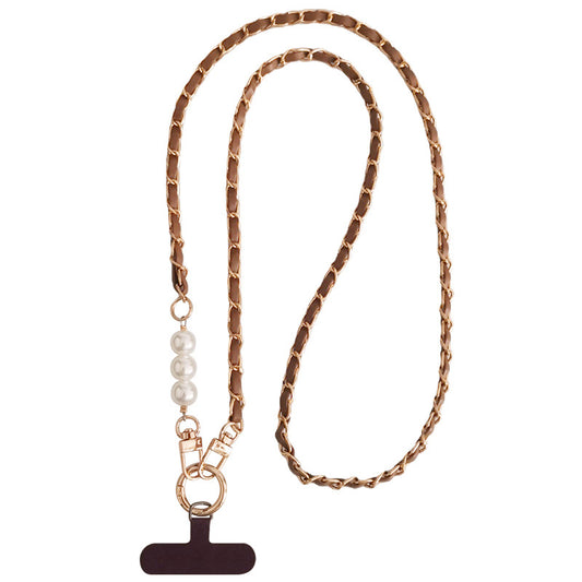 Hands-free with our pearl and metal crossbody phone strap,long chains FOR Bags Phones Perfect for travel, events, and daily wear