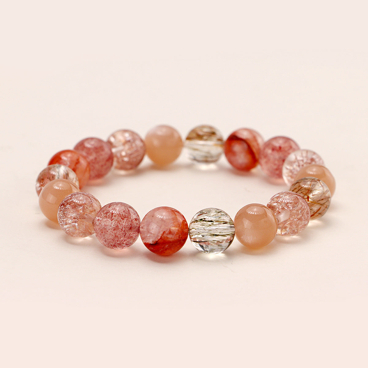 New Chinese Firework  Crystal Pattern Multi-Treasure Beaded Bracelet Female Red Sealant Flower Hand String Ornament