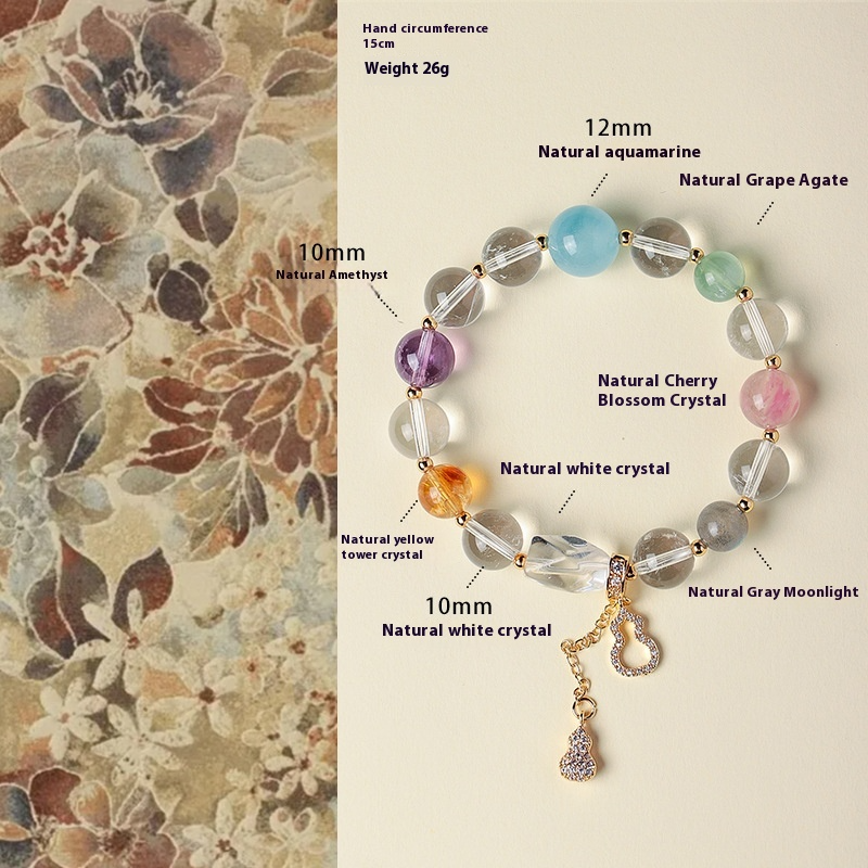 Natural Black Golden Super Seven Crystal Bracelet – Women’s High-End Multi-Gemstone Beaded Jewelry with Rutile Quartz & Amethyst