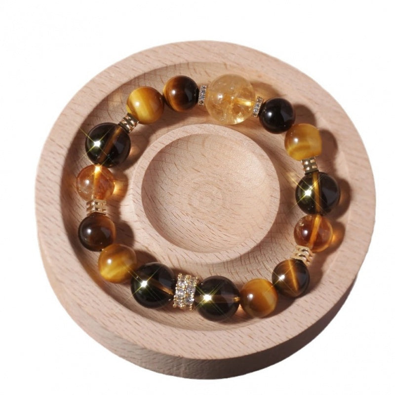 12MM Natural Yellow Tower Crystal String Beads Bracelet Female Citric & Tiger Eye Bracelet GIFT – Viral Trend | Wholesale Crystal Healing Jewelry