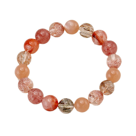 New Chinese Firework  Crystal Pattern Multi-Treasure Beaded Bracelet Female Red Sealant Flower Hand String Ornament