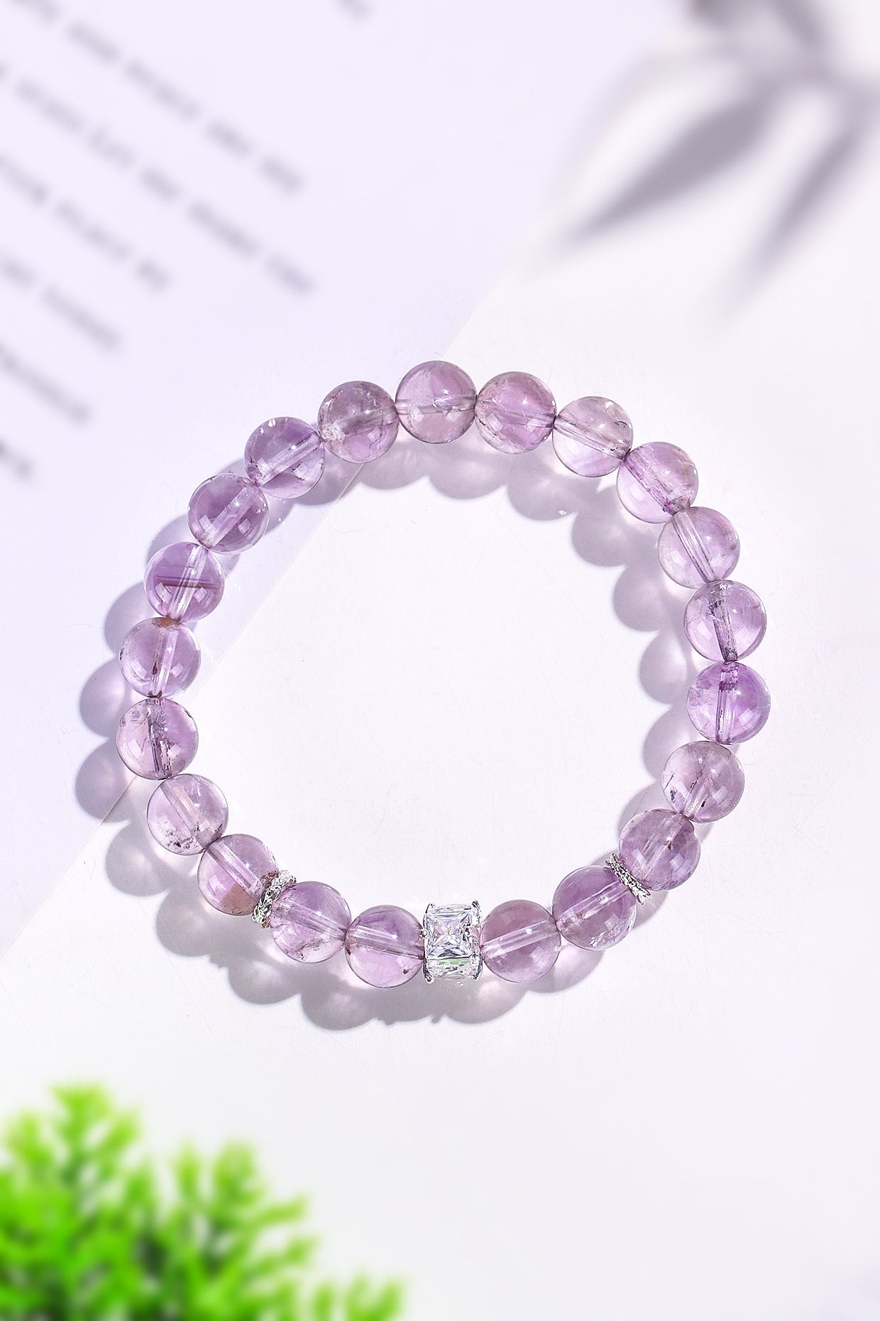 9mm Natural Bolivian Amethyst Beaded Bracelet for Women – Elegant & Stylish Crystal Jewelry for Healing & Fashion High-end Dreamy Amethyst Gift