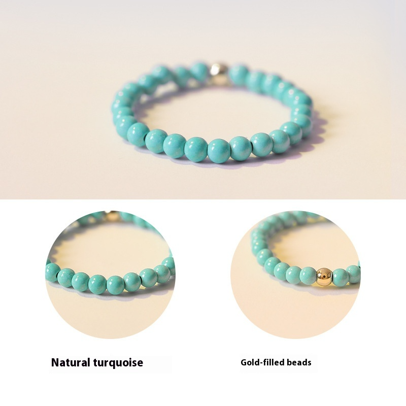 2mm Tiny Turquoise Ring for Women – Dainty 14K Gold Minimalist Band, Vintage Green Stone Ring