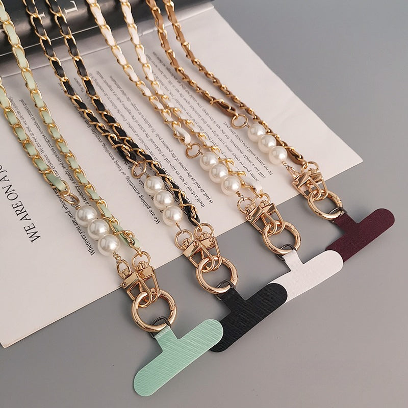Hands-free with our pearl and metal crossbody phone strap,long chains FOR Bags Phones Perfect for travel, events, and daily wear