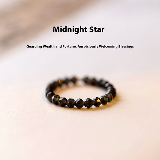 3mm Black Spine Ring for Women – Dainty Faceted Crystal Band, Vintage Minimalist Jewelry