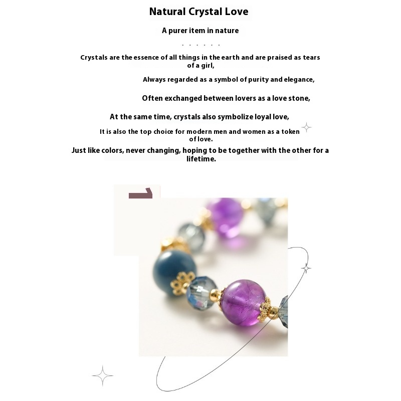 Lavender Amethyst Heart Bracelet – Agate Heart Charm & Hollow Bead | Handmade Crystal Jewelry for Women, Aesthetic Gift for Her